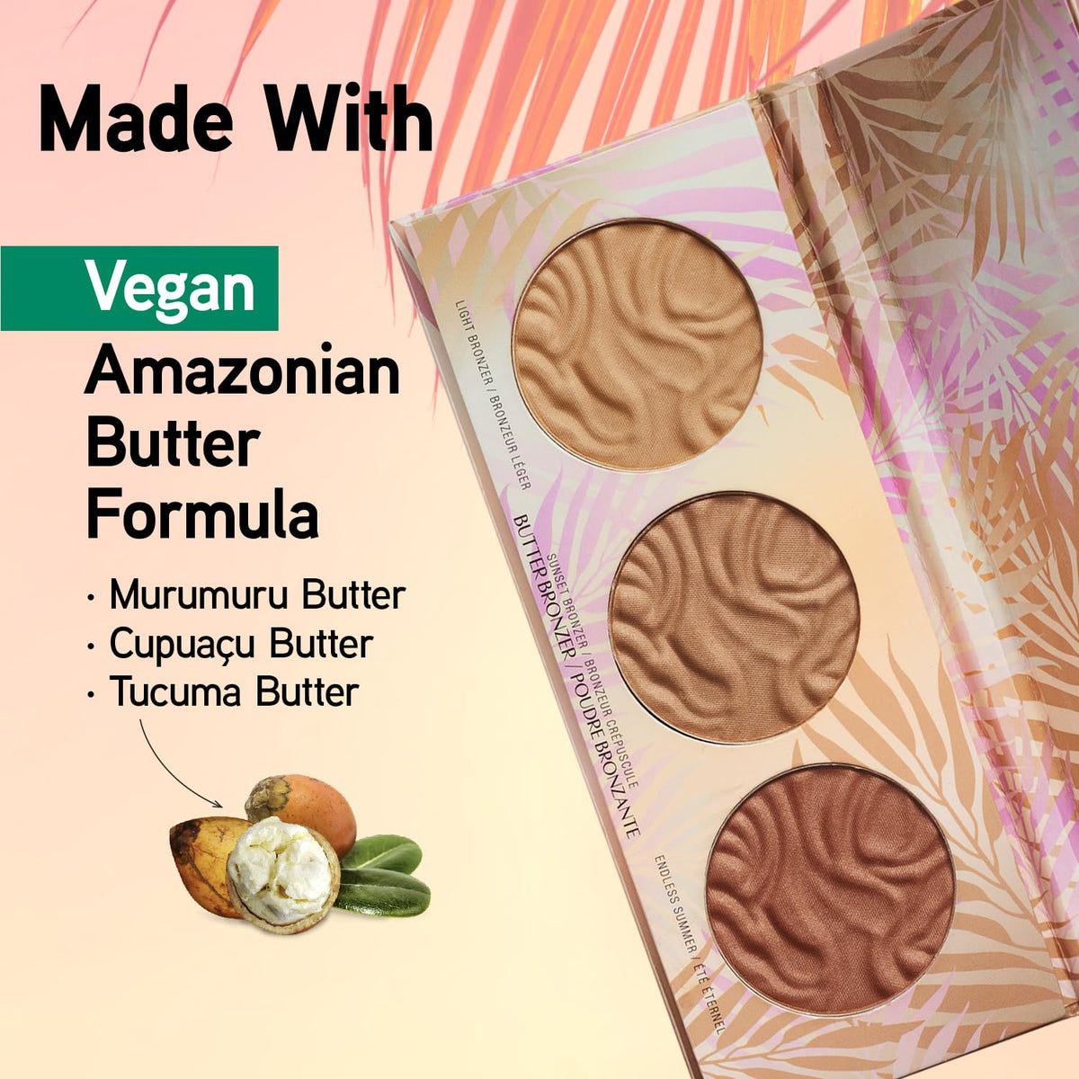 Physicians Formula palette in use as bronzer is applied to cheek for natural warmth