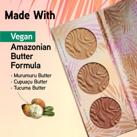 Physicians Formula palette in use as bronzer is applied to cheek for natural warmth