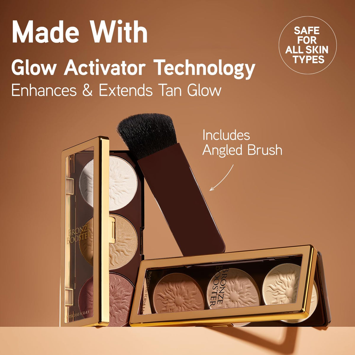 Physicians Formula open palette with angled brush offering precise, blendable application