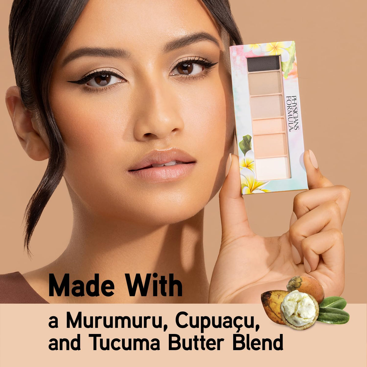 Physicians Formula pan texture closeup showing creamy matte finish benefits smooth blending
