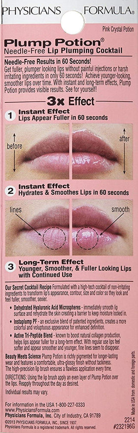 Physicians Formula lip swatch close-up showing glossy fuller-looking finish