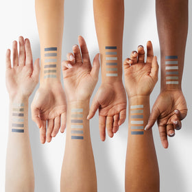 Physicians Formula swatches on skin showing shade payoff and buildable shimmer