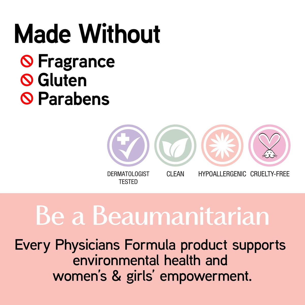 Physicians Formula packaging label showing product details and gentle formulation