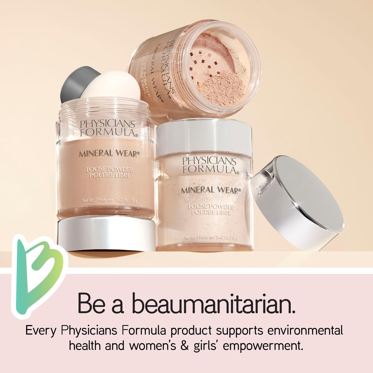 Physicians Formula powder size comparison with coin shows compact, travel-ready convenience