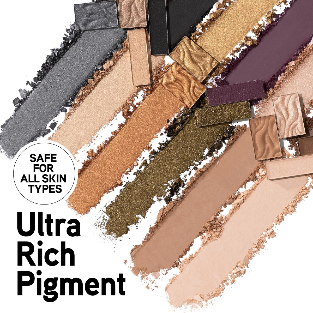 Physicians Formula open palette flatlay showing 12 shades, easy-to-match color story