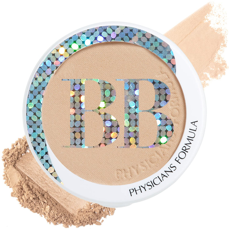 Physicians Formula front packaging showing compact and applicator, portable coverage benefit