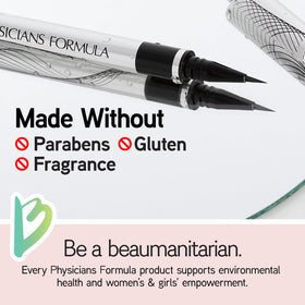 Physicians Formula eyeliner applied on eye creating a sharp wing