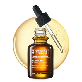 PHYSIOGEL front bottle of 8% Vitamin C ampoule showing packaging and brand benefits