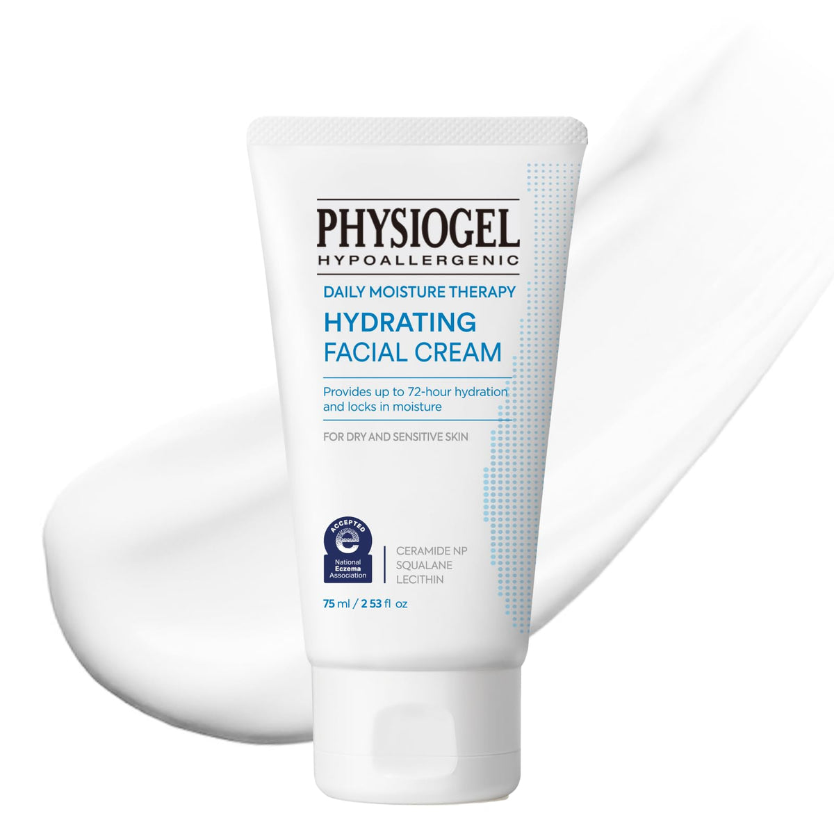 PHYSIOGEL jar front view showing label and compact design for travel convenience