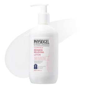 PHYSIOGEL bottle front packaging showing calming relief and brand reassurance