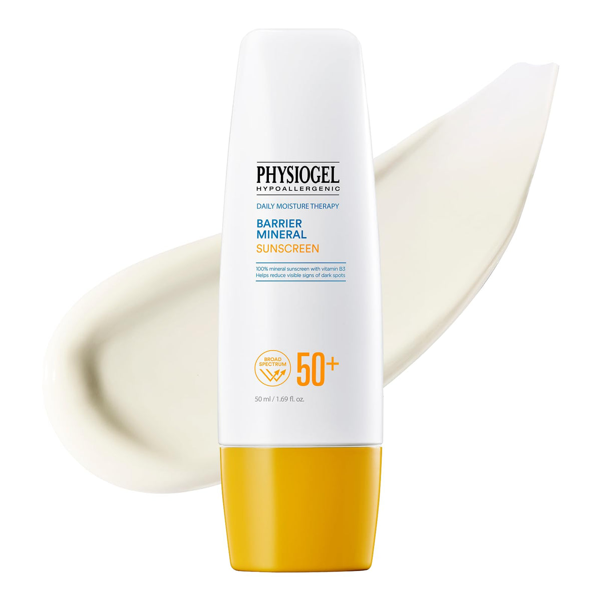 PHYSIOGEL front packaging showing SPF 50 plus and benefits