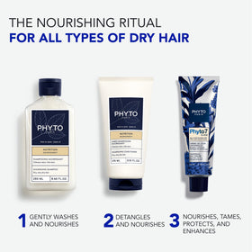 PHYTO tube next to hand illustrating the 1.69 fl oz size
