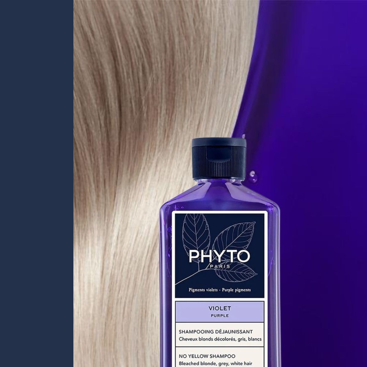 PHYTO before and after cool highlights showing reduced brassiness