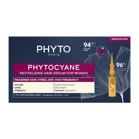 PHYTO front packaging showing 12 vials and easy monthly treatment benefit