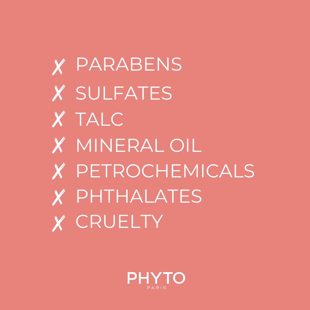 PHYTO sleek finish before after showing reduced frizz and polished blowout benefit