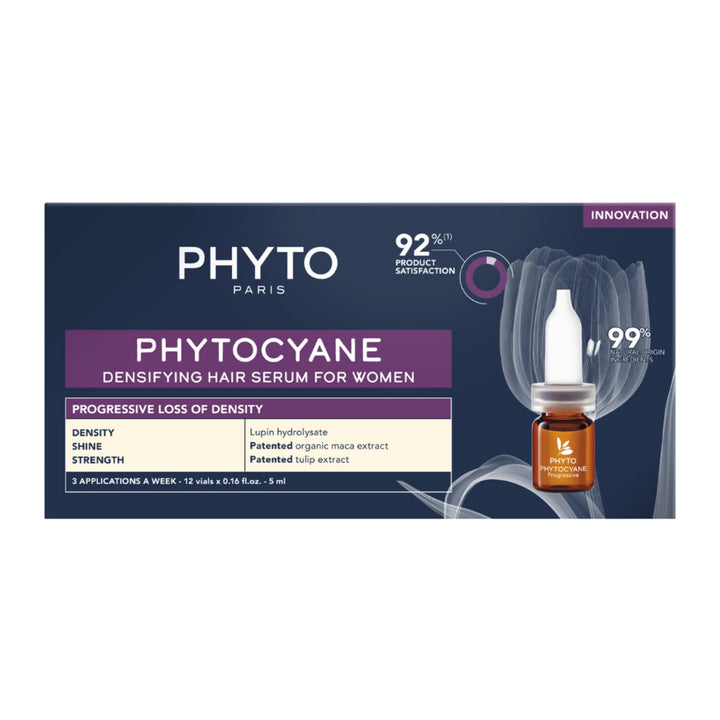 PHYTO PHYTOCYANE front packaging showing 12 vials and benefits