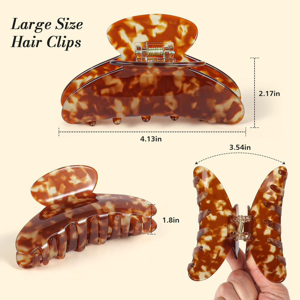 Phyzylvia clip securing a full bun to demonstrate reliable all-day grip