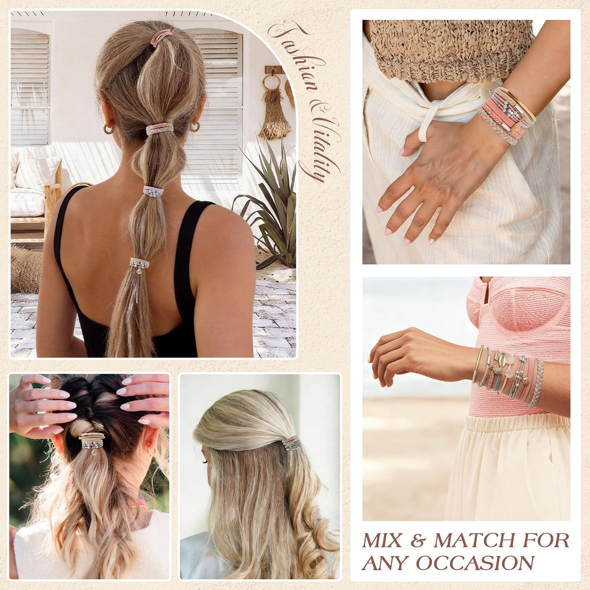 Phyzylvia flatlay of five distinct styles highlighting variety