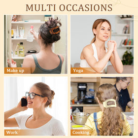 Phyzylvia clip securing a half-up bun in curly hair for secure, stylish hold