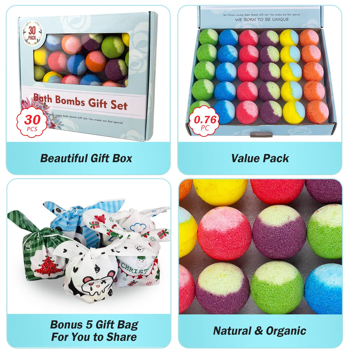 PickMora open gift box with rows of wrapped mini bombs benefit: ready-to-gift assortment