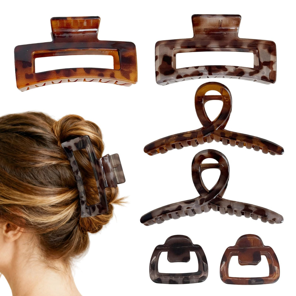 PIDOUDOU front view of six tortoiseshell clips, elegant accessory benefit