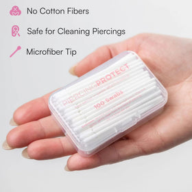 PiercingProtect label displaying 100 count and product information