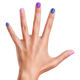 Piggy Paint brush stroke of glitter polish showing smooth application benefit