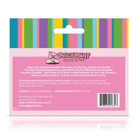 Piggy Paint color swatches of grape, watermelon, strawberry, and blueberry for easy selection