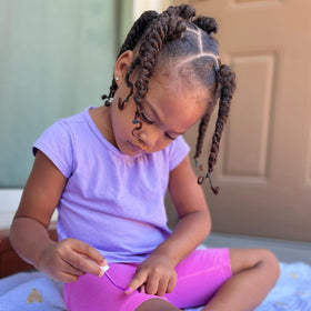 Piggy Paint family manicure lifestyle scene encourages shared safe play