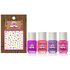 Piggy Paint four mini bottles lined up for creative play