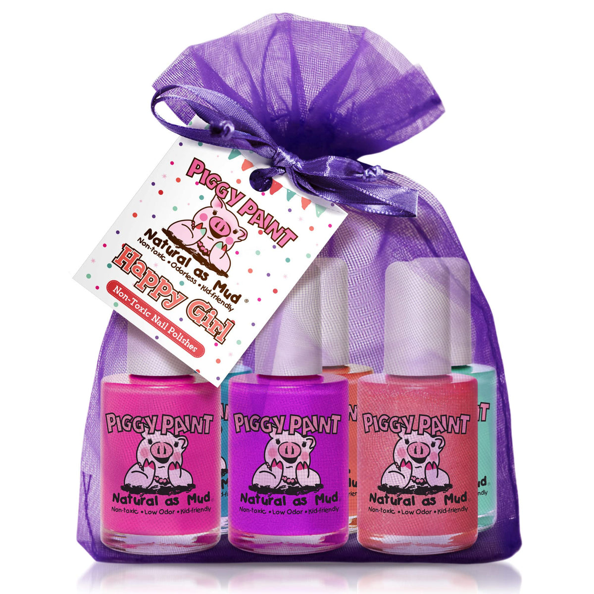 Piggy Paint front packaging showing safe non-toxic kids polish benefits