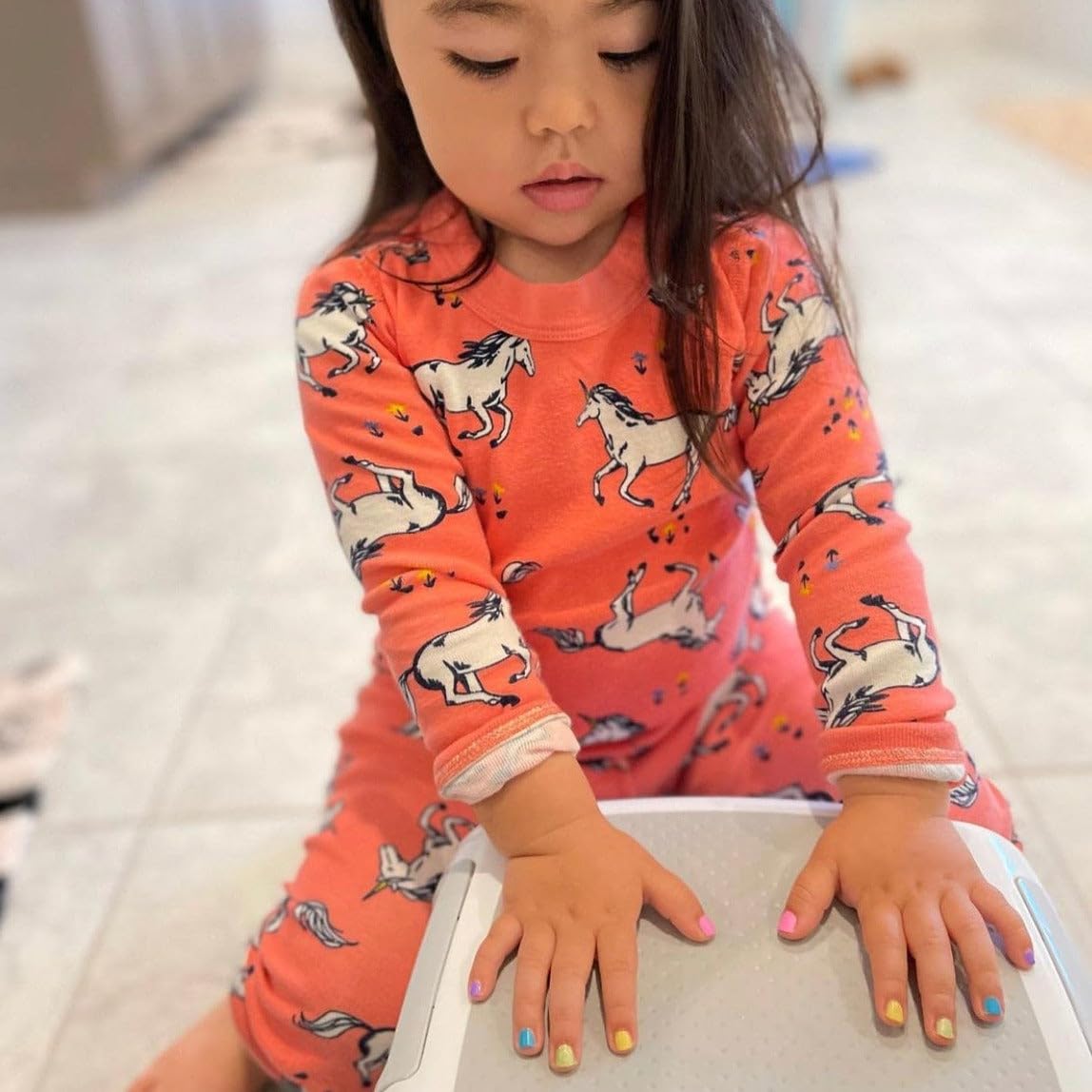 Piggy Paint at kids party demonstrating fun, non-toxic manicure benefit