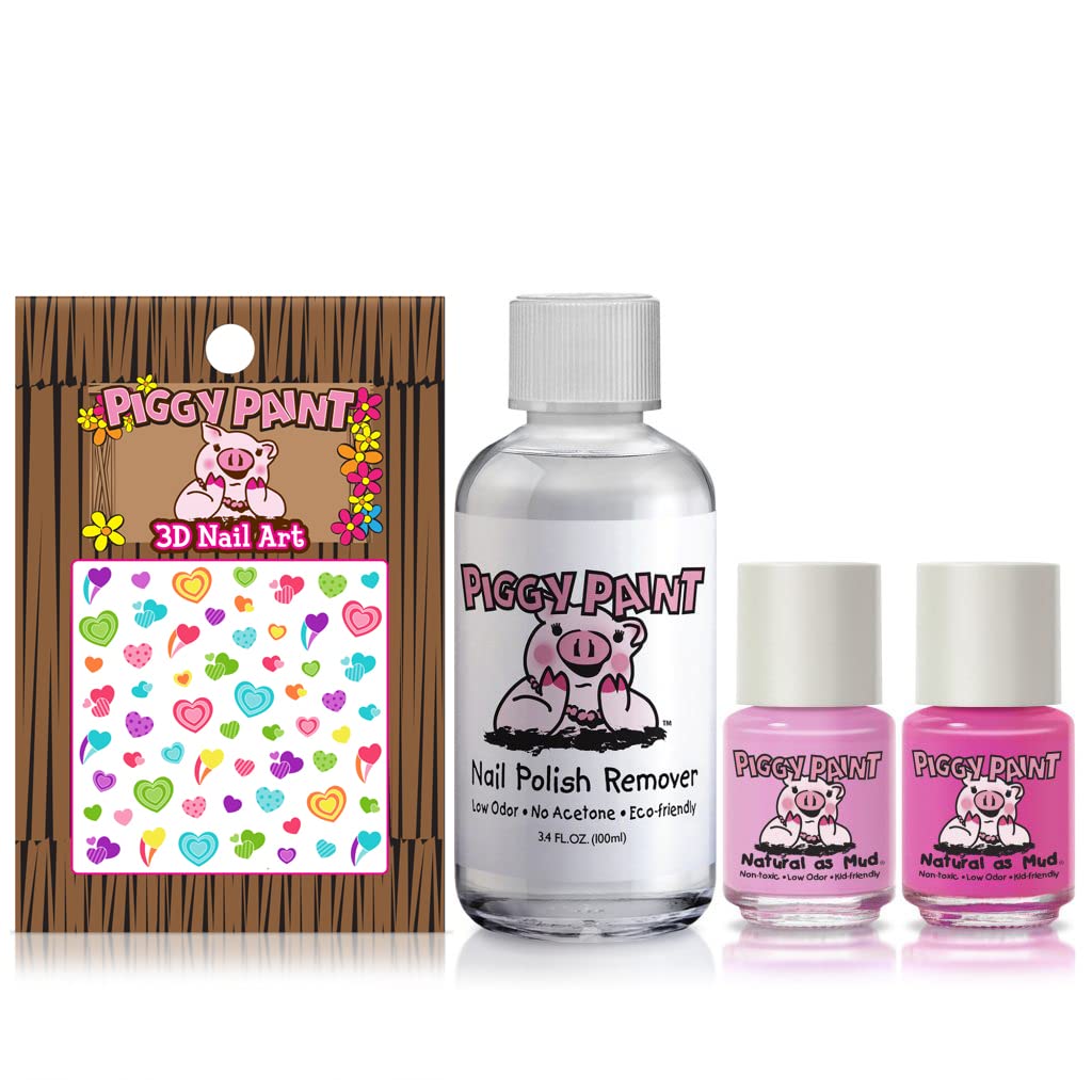 Piggy Paint mini polish bottles in perfectly pink shades for kid-friendly fun