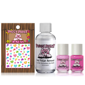 Piggy Paint mini polish bottles in perfectly pink shades for kid-friendly fun
