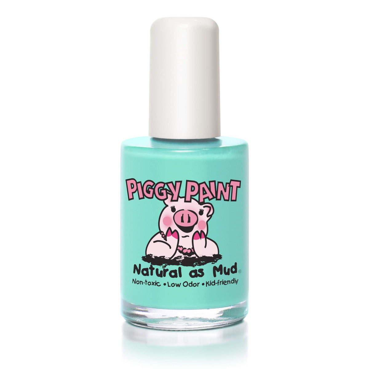 Piggy Paint bottle front view shows Sea Ya Later seafoam green shade and brand clarity