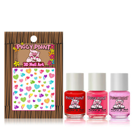 Piggy Paint three mini bottles lined up offering variety and giftability
