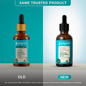 Pilgrim back label with ingredient list highlighting active growth ingredients