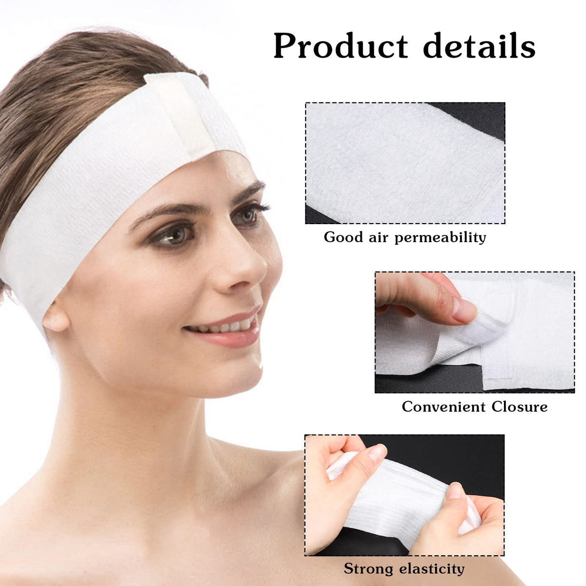 Pimoys headband worn during facial treatment, keeps hair off face