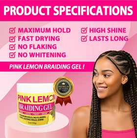 PINK LEMON applying gel to braid for secure long-lasting hold