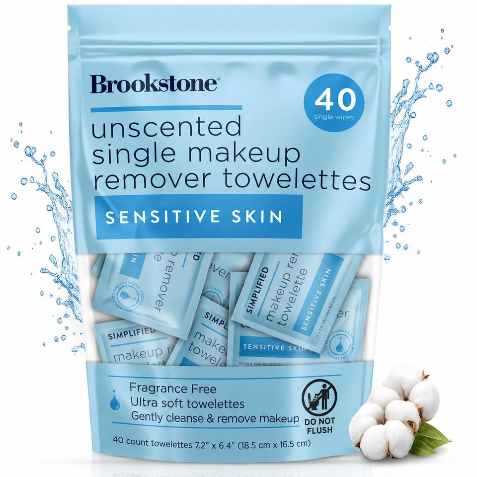 Pink Sky Brookstone front packaging showing 40-count benefits and travel convenience