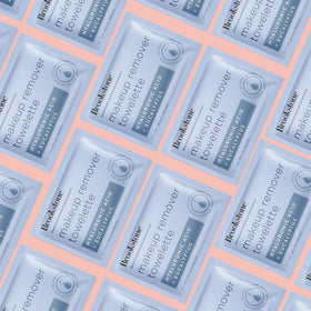 Pink Sky wipe removing mascara showing effective, gentle makeup removal