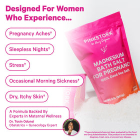 Close-up of Pink Stork flakes texture highlighting pure Dead Sea magnesium benefit