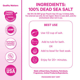 Pink Stork 2 lb jar next to a hand to show size and travel-friendly benefit