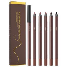 Pinkiou front packaging showing five color pencils and compact case for travel