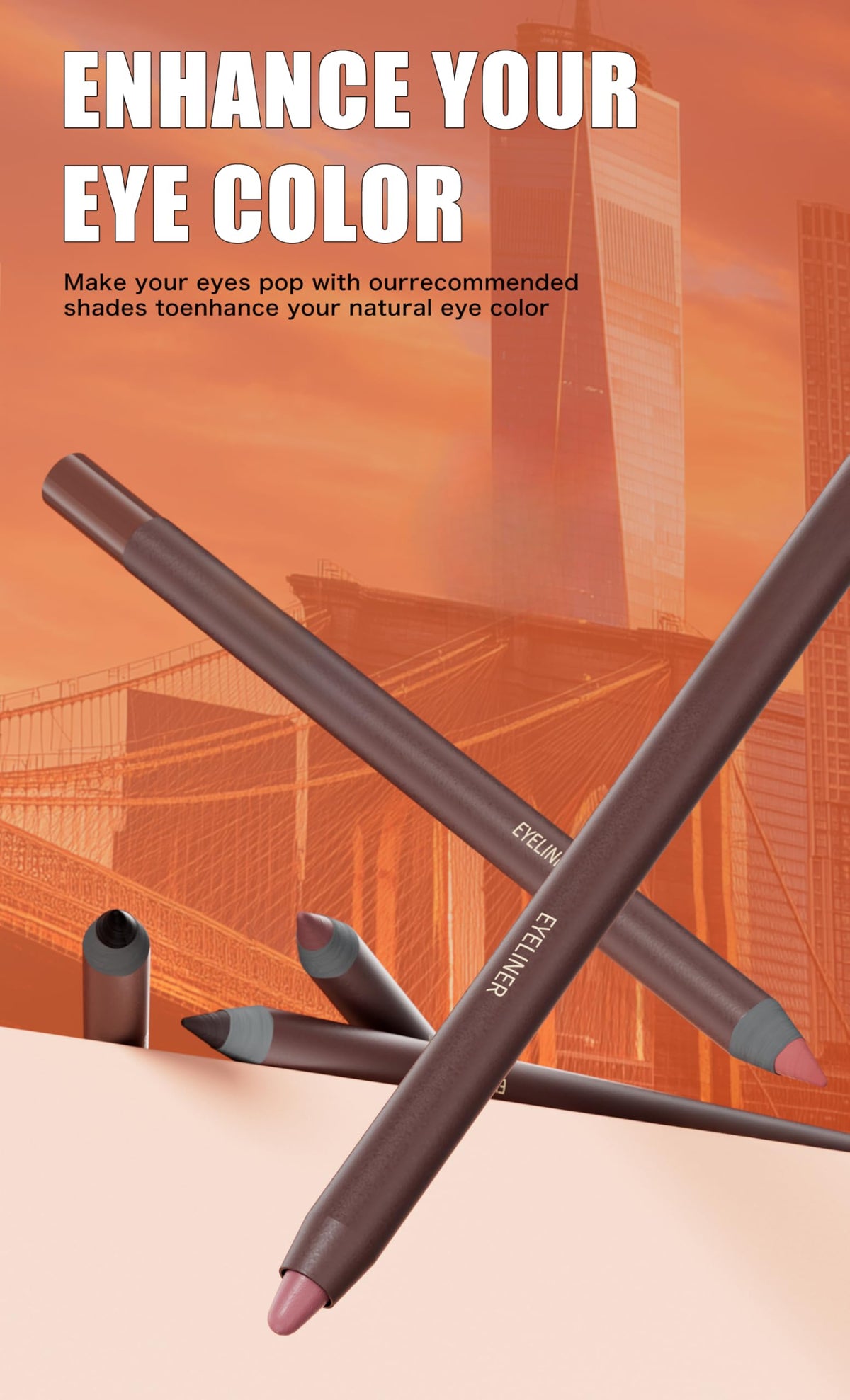 Pinkiou pencils held in hand to show true size and easy portability