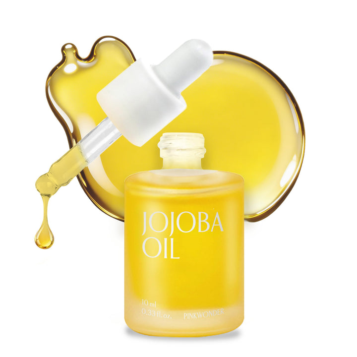 PINKWONDER front bottle showing organic jojoba oil label and compact size