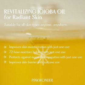 PINKWONDER oil being applied to hands demonstrating quick absorption benefit