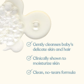 Pipette close-up of creamy lather texture demonstrating mild, moisturizing cleanse