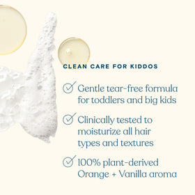 Pipette shampoo bottle label close-up highlighting gentle ingredients and tear-free benefit