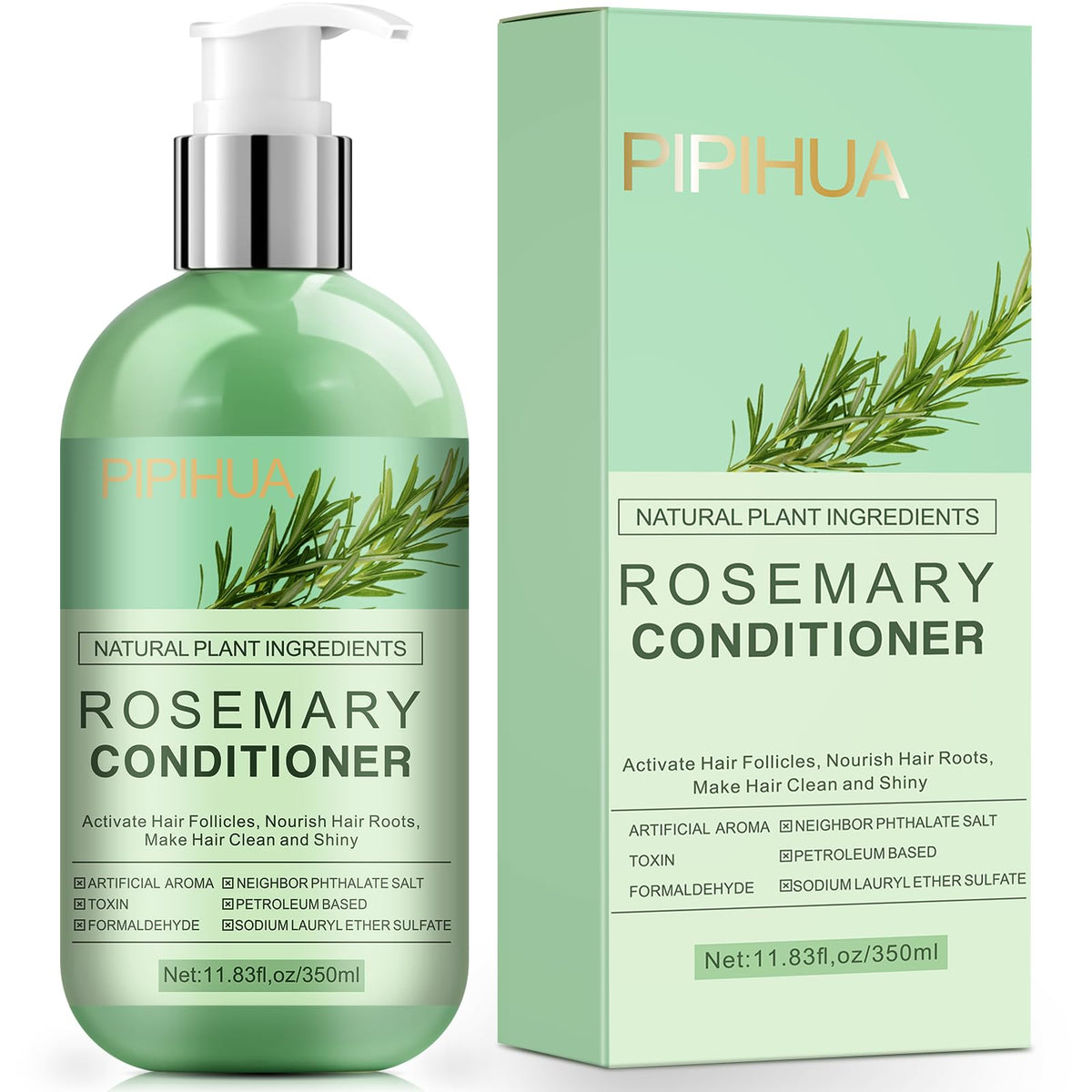 PIPIHUA rosemary conditioner front packaging showing bottle and label benefits